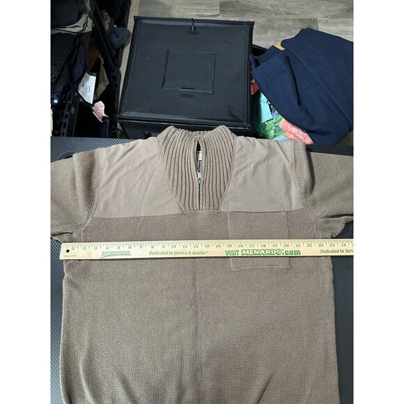 Duluth Trading Co Brigadier Mock Neck Sweater Knit Cotton Wool Brown Size Large - Picture 4 of 10
